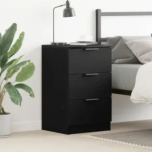 vidaXL Table De Chevet En Chêne Noir Vidaxl - 40x65x65 Cm pas cher