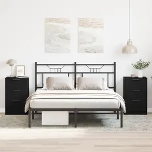 vidaXL Cabinet de chevet avec tiroir 2 pcs Chêne noir 40 x 65 x 65 cm pas cher