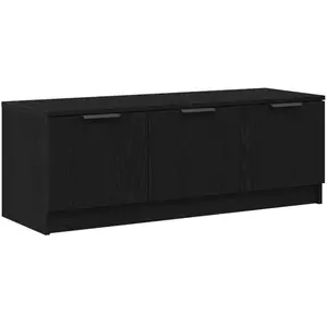 Comparateur de prix : vidaXL Meuble Tv Vidaxl Noir Chêne 102x35x36,5 Cm Bois D'ingénierie