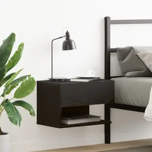 vidaXL Table De Chevet Murale Vidaxl En Bois Noir Aggloméré pas cher