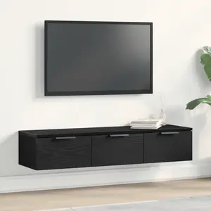 VIDAXL Armoire Murale En Chêne Noir 102x30x20 Cm En Bois D'ingénierie pas cher