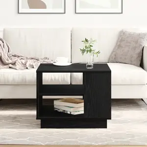 VIDAXL Table Basse En Chêne Noir 55x55x42 Cm En Bois D'ingénierie pas cher