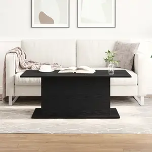 vidaXL Table basse - Chêne noir - 102x555x40 cm - Bois massif - Finition mate