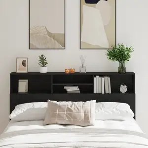 vidaXL Tête de lit Cabinet Noir Chêne 180x19x103,5 cm pas cher