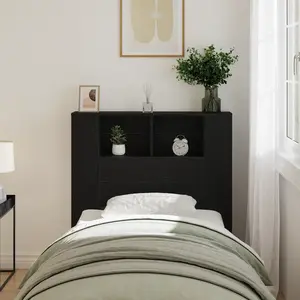 vidaXL vidaXL Cabinet de Tête de Lit Chêne noir 100 x 19 x 104.5 cm pas cher