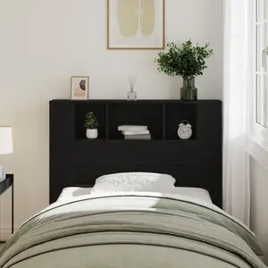 vidaXL Cabinet de Tête de Lit Chêne noir 120 x 18.5 x 102.5 cm pas cher