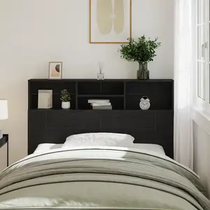 vidaXL Cabinet de Tête de Lit Chêne noir 140 x 19 x 103,5 cm pas cher
