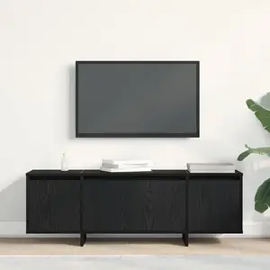 Comparateur de prix : vidaXL Meuble Tv Vidaxl Noir Chêne 120x30x40,5 Cm En Bois De Génie