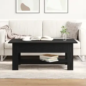 VIDAXL Table Basse En Chêne Noir 102x55x42 Cm En Bois Aggloméré pas cher