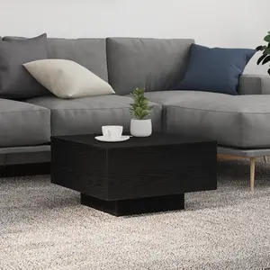 vidaXL Table Basse Vidaxl Avec Lumières Led Chêne Noir 55x55x31 Cm