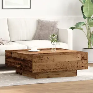 vidaXL Table basse en vieux bois 80x80x31 cm en bois d ingénierie pas cher