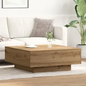 vidaXL Table basse Chêne artisanal 80x80x31 cm Bois d ingénierie pas cher