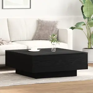 vidaXL Table Basse Vidaxl Noir Chêne 80x80x31 Cm En Bois pas cher