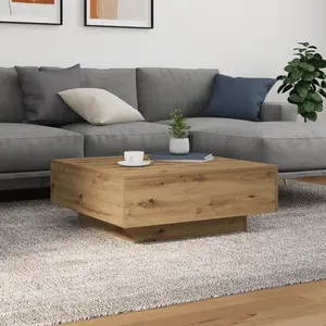 vidaXL Table Basse Vidaxl Avec Lumières Led Chêne Artisan 80x80x31 Cm pas cher