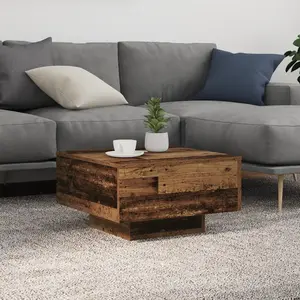vidaXL Table basse Bois ancien 55 x 55 x 31 cm Bois d'ingénierie pas cher