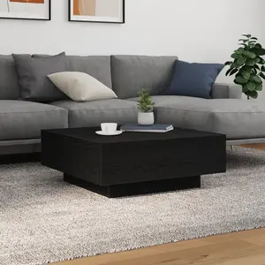 vidaXL Table Basse Vidaxl Avec Lumières Led Chêne Noir 80x80x31 Cm pas cher
