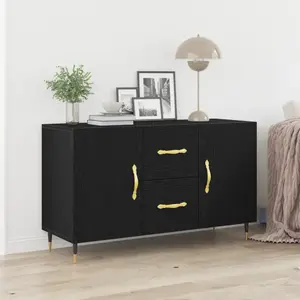 vidaXL Buffet Vidaxl Chêne Noir 100x36x60 Cm Bois D'ingénierie pas cher