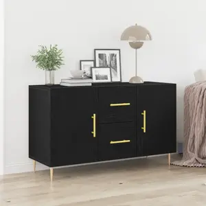 vidaXL Buffet Vidaxl En Chêne Noir 100x36x60 Cm En Bois D'ingénierie pas cher