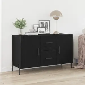 vidaXL Buffet Vidaxl Noir Chêne 100x36x60 Cm Bois D'ingénierie