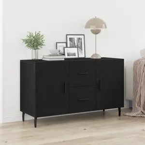 vidaXL Buffet Noir Chêne Vidaxl 100x36x60 Cm En Bois D'ingénierie