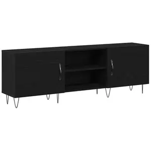 Comparateur de prix : vidaXL Meuble Tv Vidaxl Noir Chêne 150x30x50 Cm Bois D'ingénierie