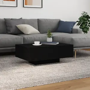 vidaXL Table Basse Vidaxl Avec Lumières Led Chêne Noir 85x55x31 Cm pas cher