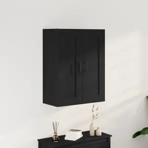 vidaXL Vidaxl Armoire Noire Chêne 69,5x34x90 Cm Bois Aggloméré pas cher