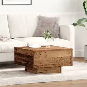 vidaXL Vidaxl Table Basse , Bois Ancien, 55x55x31 Cm, Bois Ingénierie pas cher