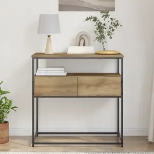 vidaXL Table console Chêne artisanal 75 x 40 x 75 cm Bois d'ingénierie pas cher