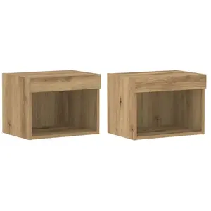 vidaXL Ensemble meuble TV 2 pcs Chêne artisanal 40 x 30 x 30 cm pas cher