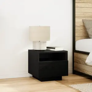 vidaXL Cabinet de chevet Chêne noir 40 x 39 x 37 cm Bois d'ingénierie pas cher