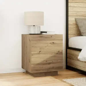 Comparateur de prix : vidaXL Cabinet de chevet avec tiroir Chêne artisanal 45 x 40 x 55 cm