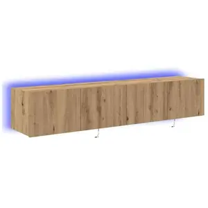 vidaXL Meuble TV mural 2 pcs Chêne artisanal 80 x 35 x 31 cm