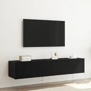 vidaXL Meuble TV mural Montage mural 2 pcs Chêne noir 80 x 35 x 31 cm pas cher