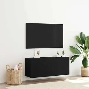 vidaXL Ensemble meuble TV Montage mural Chêne noir 100 x 30 x 41 cm pas cher