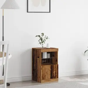 vidaXL Buffet Vidaxl Avec Lumières Led Bois Ancien 41x37x67 Cm pas cher