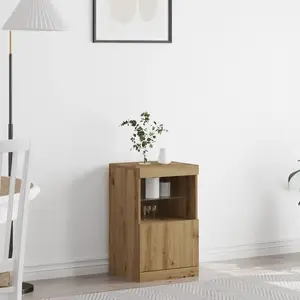 vidaXL Buffet Vidaxl Avec Lumières Led Chêne Artisan 41x37x67 Cm pas cher