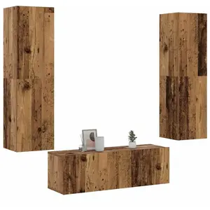 vidaXL Meubles TV muraux 3 pcs vieux bois bois d'ingénierie pas cher