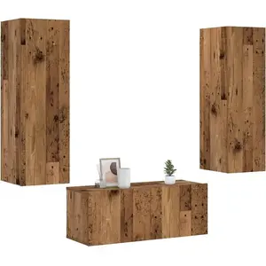 vidaXL Meubles TV muraux 3 pcs vieux bois bois d'ingénierie pas cher