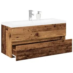 Comparateur de prix : vidaXL Meuble avec vasque intégrée vieux bois 101x39,5x49 cm