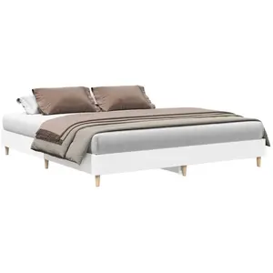 vidaXL Cadre de lit sans matelas blanc 180x200 cm bois d'ingénierie pas cher