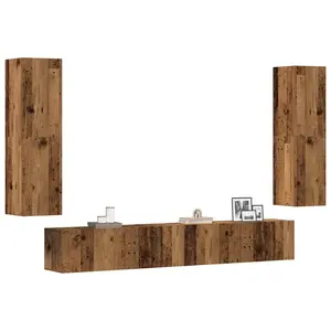 vidaXL Meubles TV muraux 4 pcs vieux bois bois d'ingénierie pas cher