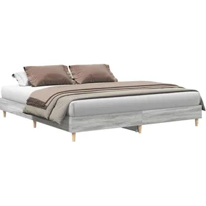 vidaXL Cadre de lit sans matelas sonoma gris 180x200 cm pas cher