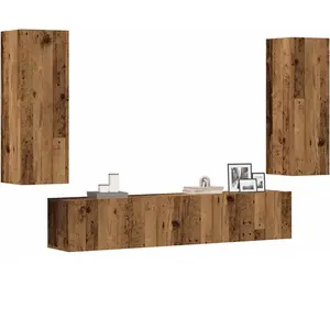 vidaXL Meubles TV muraux 4 pcs vieux bois bois d'ingénierie pas cher