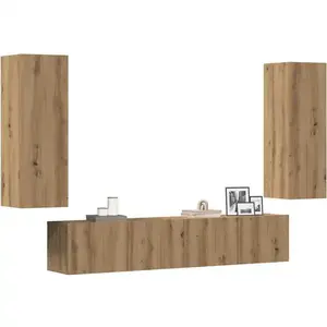 vidaXL Meubles TV muraux 4 pcs chêne artisanal bois d'ingénierie pas cher