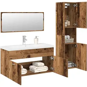 Comparateur de prix : vidaXL Ensemble de meubles salle de bain 4 pcs bois d'ingénierie