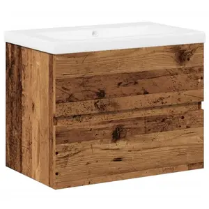 vidaXL Meuble avec vasque intégrée vieux bois 61x39,5x49 cm pas cher