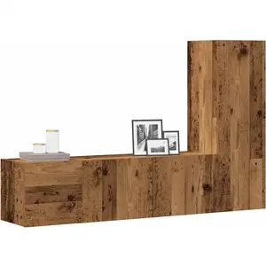 vidaXL Meubles TV muraux 3 pcs vieux bois bois d'ingénierie pas cher