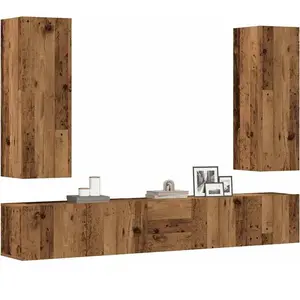 vidaXL Meubles TV muraux 5 pcs vieux bois bois d'ingénierie pas cher