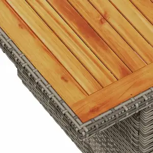 vidaXL Salon de jardin avec coussins 7 pcs gris résine tressée acacia pas cher